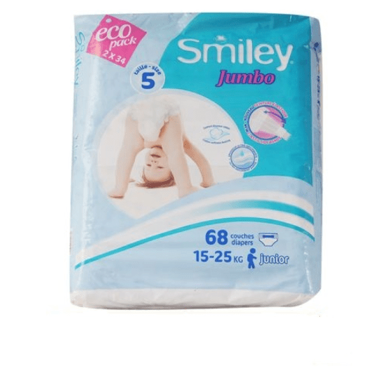 SMILEY, Couches Bébé Jumbo Taille 3(5-10kg) 88 Couches – LJA Store